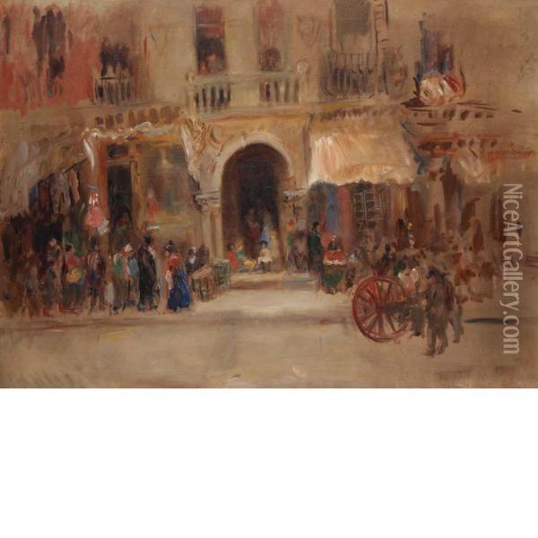 Market Scene Oil Painting - Glenn Cooper Henshaw