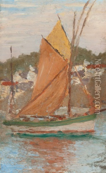 Fishing Sloop, Concarneau Oil Painting - Edward Emerson Simmons