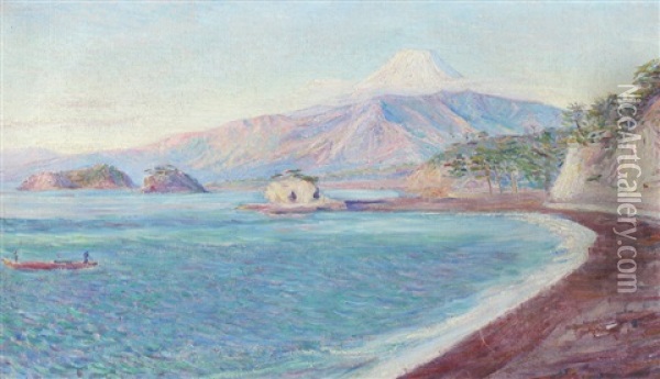 The Lava Beach, Mt. Fuji Oil Painting - Lilla Cabot Perry