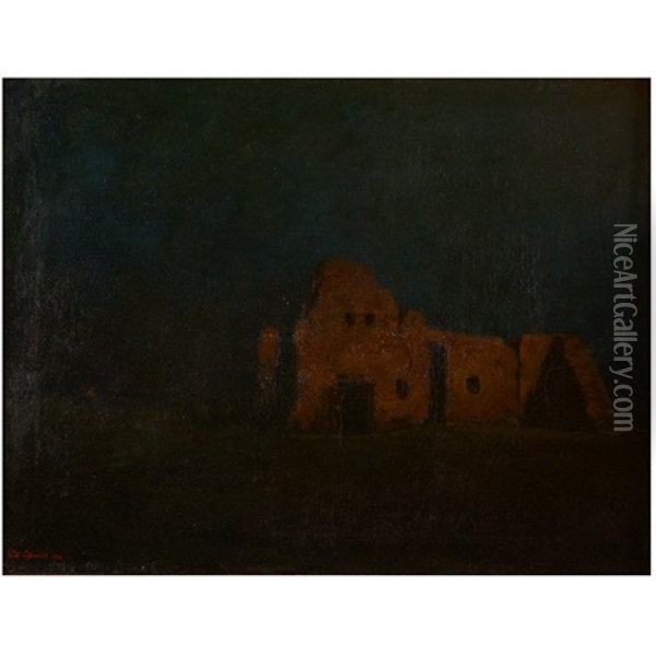Adobe At Night Oil Painting - Will Sparks