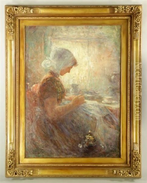 Woman With Bonnet Oil Painting - Armand Gustave Gerard Jamar