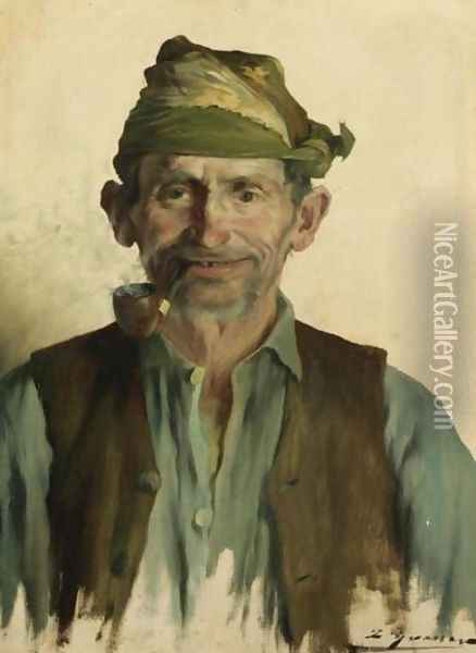 Man from Tortosa (Campesino de Tortosa) Oil Painting - Luis Graner Arrufi