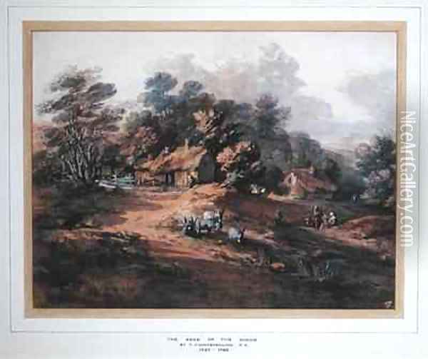 Peasants and Donkeys near Cottages at the Edge of a Wood Oil Painting - Thomas Gainsborough