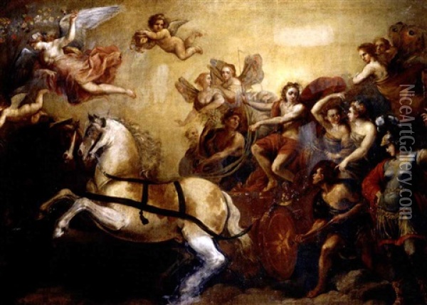 The Triumph Of Apollo Oil Painting - Francesco (da Gubbio) Allegrini