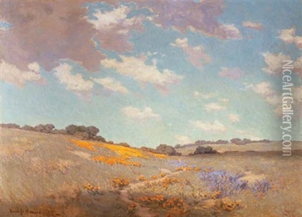 California Hills Oil Painting - Granville S. Redmond