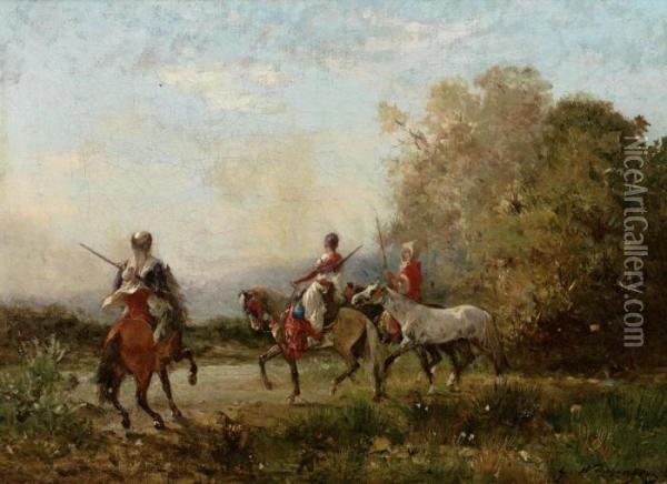 Paar Gemalde Mit Orientalischen Reiterszenen Oil Painting - Georges Washington