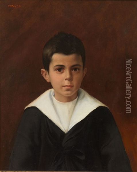 Pair Of Children Portraits Oil Painting - Georgios Roilos
