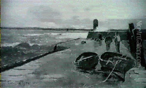 Dock Scene Oil Painting - Carleton Grant