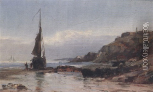 Limeslade Bay, Mumbles Oil Painting - Edwin Hayes
