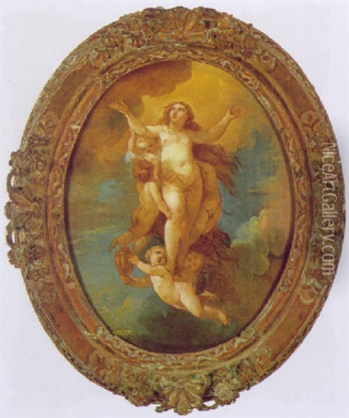 Maria Magdalena Wird Von Engeln Zum Himmel Emporgetragen Oil Painting - Charles Joseph Natoire