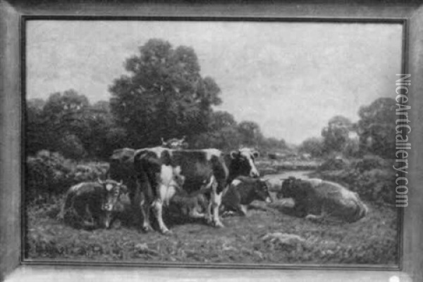 Cows Resting Oil Painting - George Arthur Hays