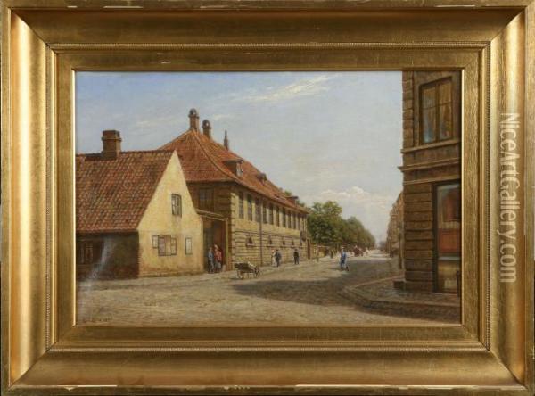 Stadsmotiv Oil Painting - Emil Carl Lund