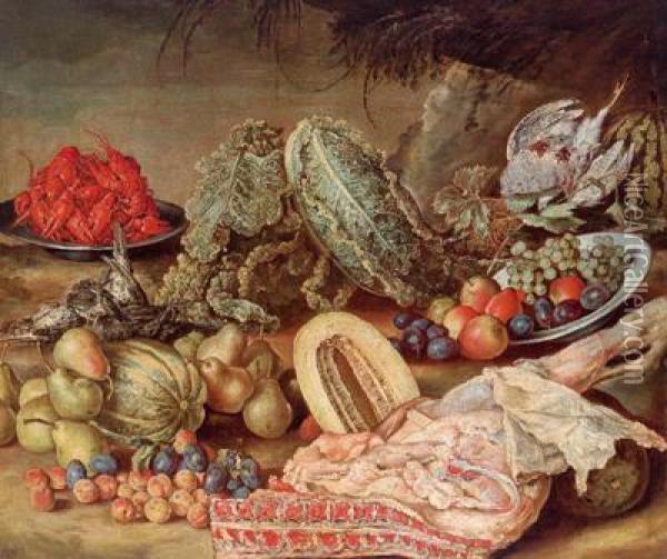 Natura Morta Con Frutta Oil Painting - Gottfried Libalt