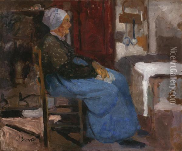 Vieille Femme Assise Oil Painting - Marc-Aurele Foy De Suzor-Cote