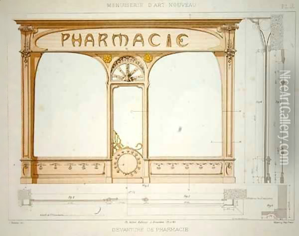 Design for a pharmacy shop front Oil Painting - F. Barabas