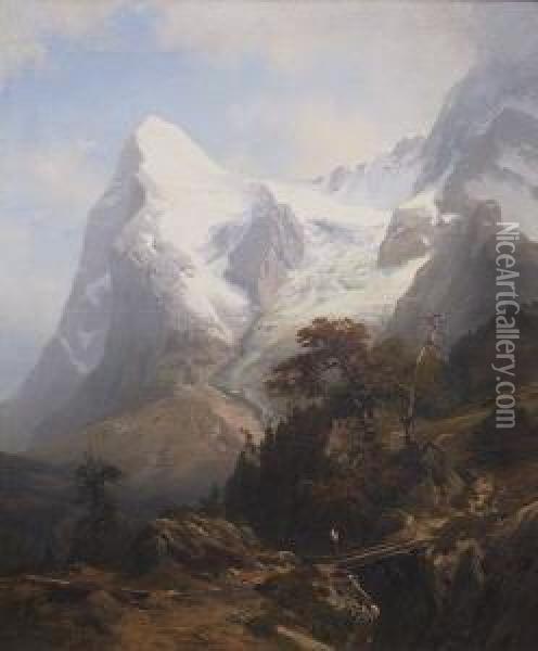 Blick Auf Die
 Eiger-nordwand. Oil Painting - Ernst August Becker