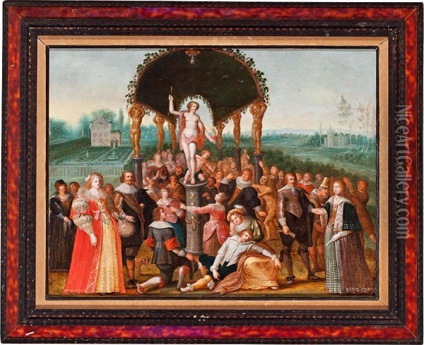 El Triunfo De Venus Oil Painting - Louis de Caullery