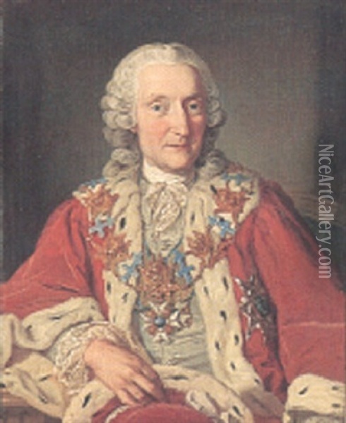 Portratt Av Rikradet Baron Otto Fleming Oil Painting - Lorenz Pasch the Younger