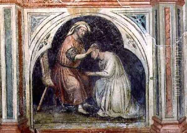 Act of Forgiveness after Giotto 1450 Oil Painting - Nicolo & Stefano da Ferrara Miretto