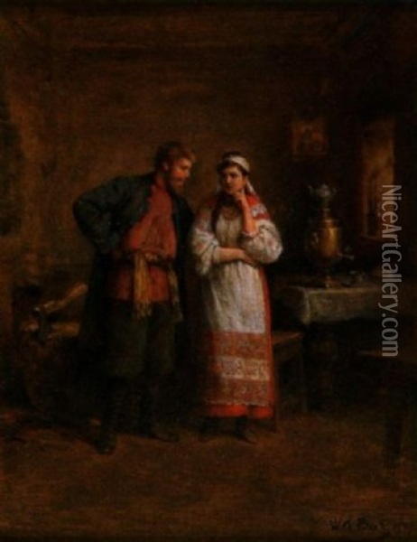Russische Brautwerbung Oil Painting - Wilhelm Amandus Beer