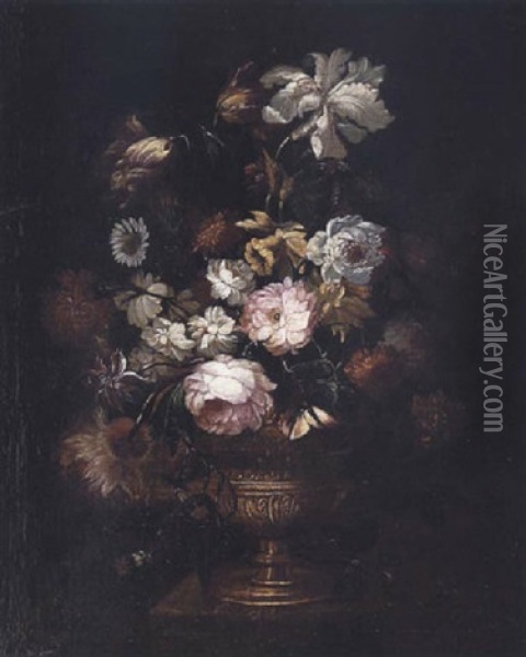 Blumenstilleben In Vase Oil Painting - Jacob Marrel