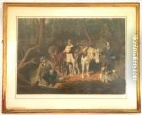 Halt In The
Woods Oil Painting - Arthur Fitzwilliam Tait