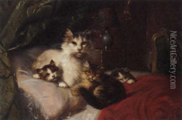 A Proud Mother Oil Painting - Leon Charles Huber