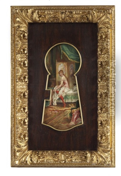 Looking Through The Keyhole Oil Painting - Joseph Bernard