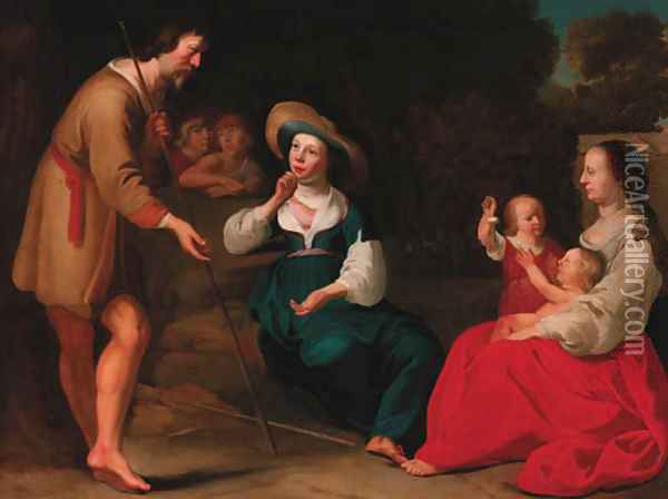 A shepherd family Oil Painting - Abraham Bloemaert