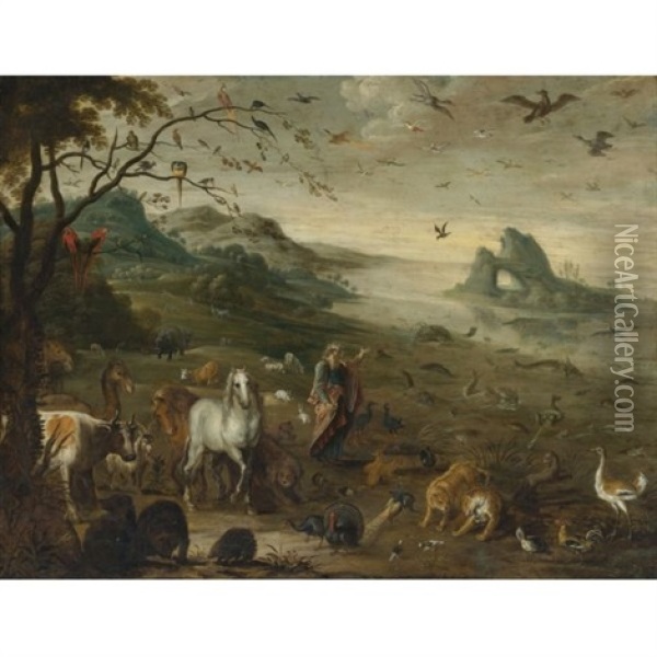 God Creating The Animals Of The World Oil Painting - Isaac Van Oosten