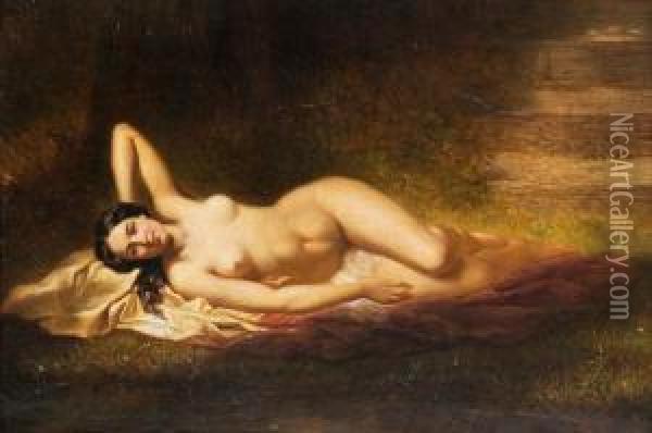 Reclining Nude Oil Painting - Antony Serres
