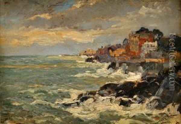 Morske Pobrezie Oil Painting - Ludovit Csordak