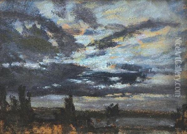 Pejzaz Wieczorny Oil Painting - Jan Stanislawski