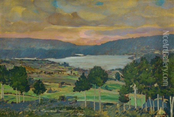 Widok Na Jezioro Aydat Oil Painting - Leon Kamir Kaufmann