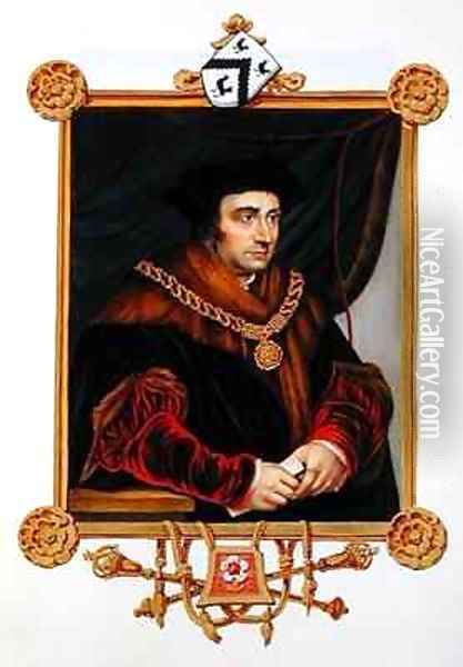 Portrait of Sir Thomas More 1478-1535 from Memoirs of the Court of Queen Elizabeth Oil Painting - Sarah Countess of Essex