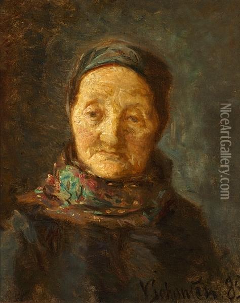 Portrait Of Stine Bollerhus, Skagen Oil Painting - Viggo Johansen