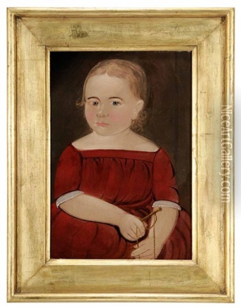 Portrait Of A Girl In A Red Dress Oil Painting - William Matthew Prior