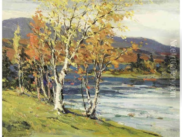 By Stream And Mountains Oil Painting - Farquhar McGillivray Strachen Knowles