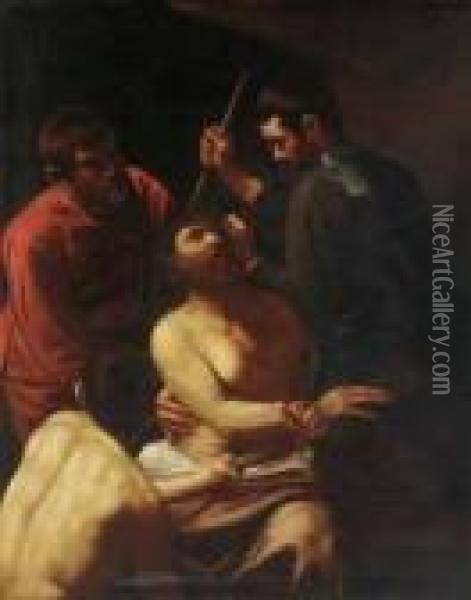 Cristo Incoronato Di Spine Oil Painting - Michelangelo Merisi Da Caravaggio