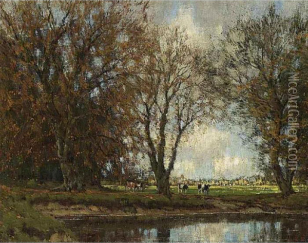 A View Of The Vordense Beek Oil Painting - Arnold Marc Gorter