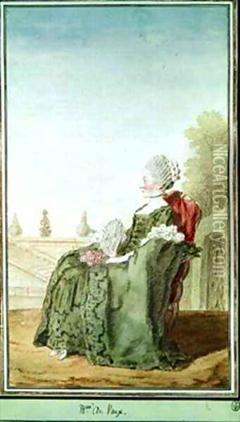 Madame de Vaux Oil Painting - Louis Carrogis Carmontelle