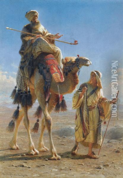 The Sheikh And His Guide Oil Painting - Carl Haag