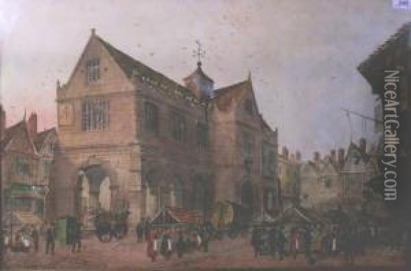 The Old Market Hall, Shrewsbury Oil Painting - Paul Braddon