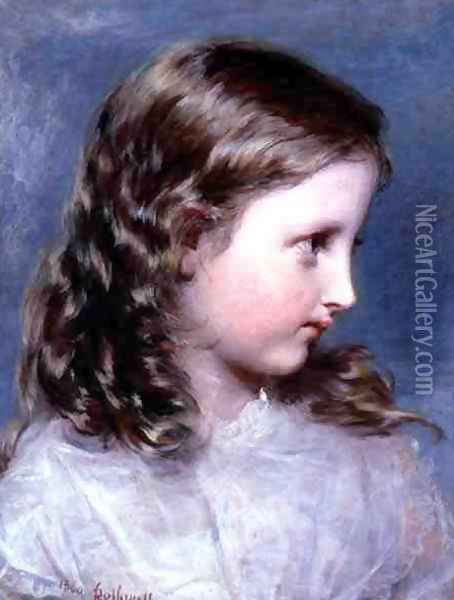 Head of a Girl, 1860 Oil Painting - Richard Rothwell