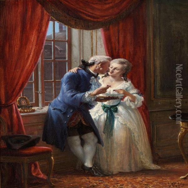 A Newly Marriedcouple Oil Painting - Wilhelm Marstrand