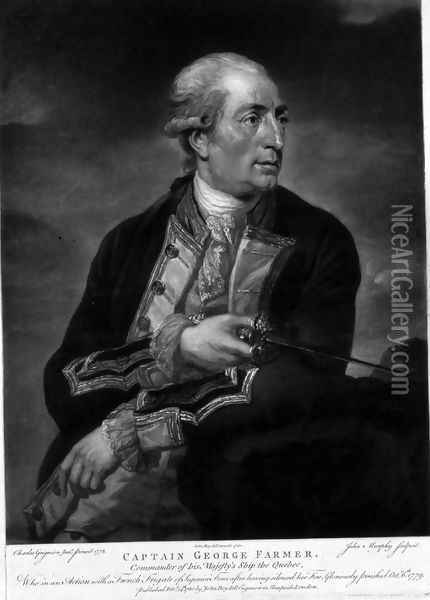Portrait of George Farmer 1732-79 Captain of HMS Quebec Oil Painting - Charles Grignion