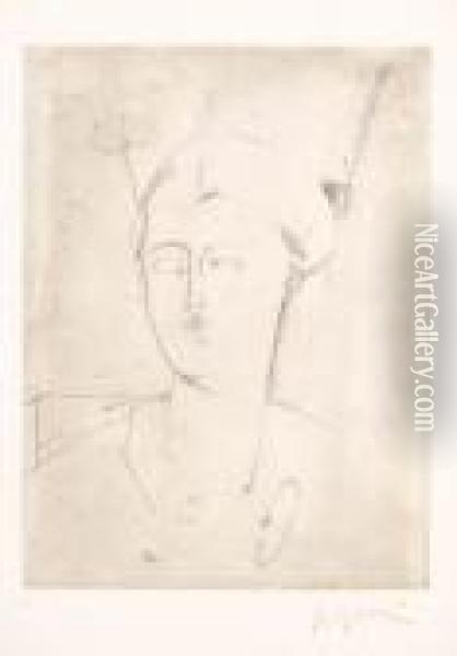 Volto Di Donna Oil Painting - Amedeo Modigliani