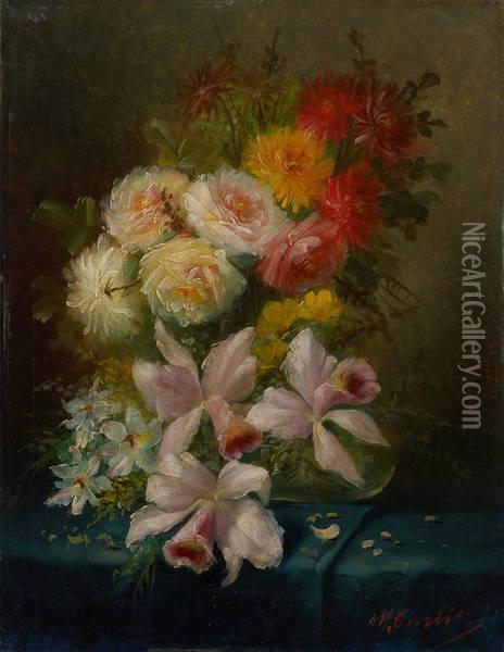 Composition Florale Oil Painting - Max Carlier
