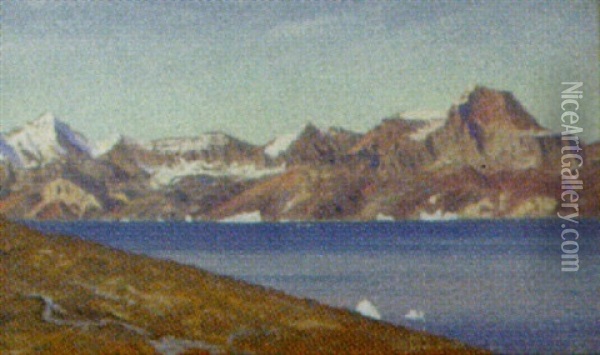 Ata Valgattet, Grondland Oil Painting - Emanuel A. Petersen
