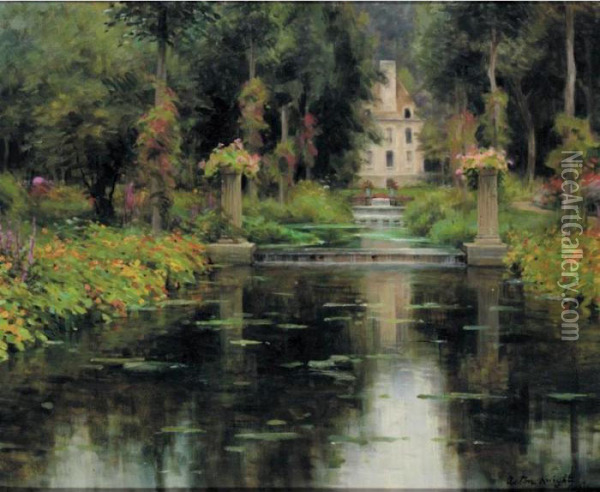 View Of A Chateaux Oil Painting - Louis Aston Knight